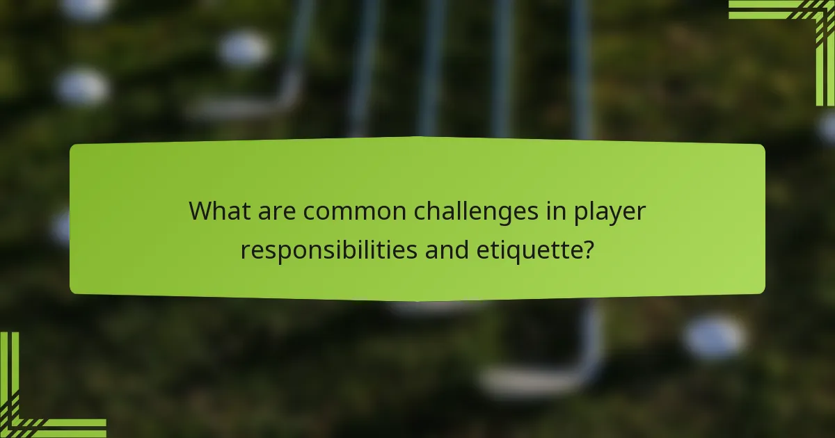 What are common challenges in player responsibilities and etiquette?