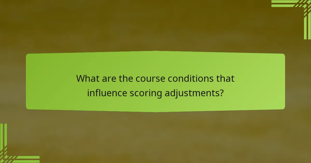 What are the course conditions that influence scoring adjustments?