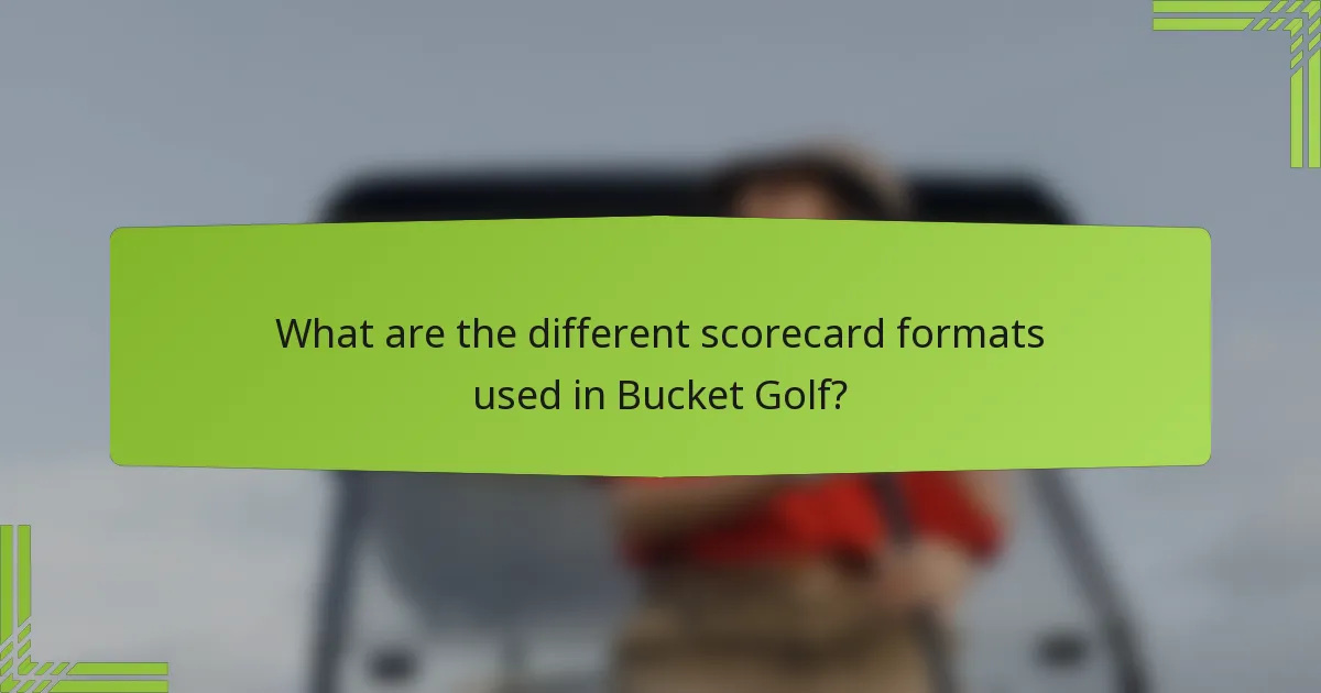 What are the different scorecard formats used in Bucket Golf?