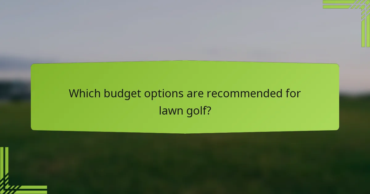 Which budget options are recommended for lawn golf?